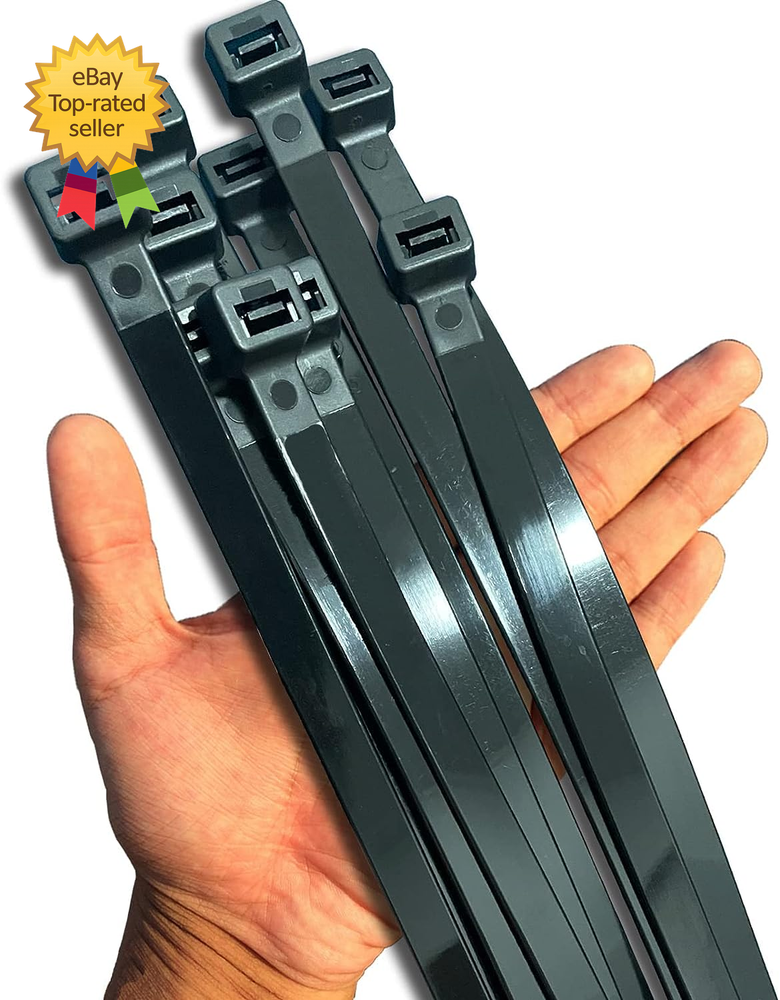 Black Zip Ties Heavy Duty 20 Inch Outdoor 250Lb Extra Large Cable Tie Wraps