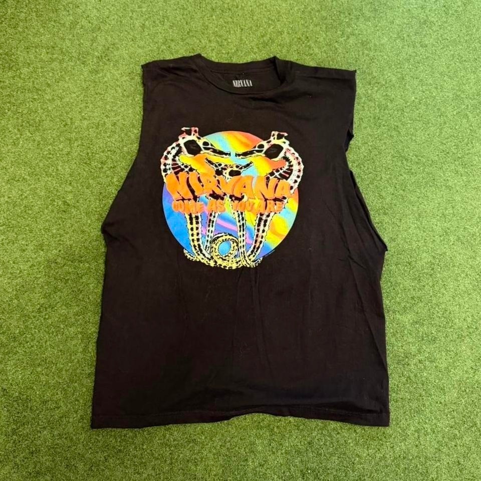 Nirvana cut off band tee • nirvana cut sleeve band graphic t shirt