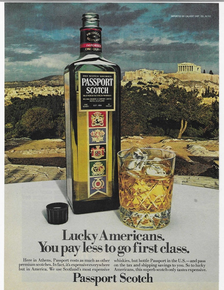Athens  Passport Scotch  Original Print Ad