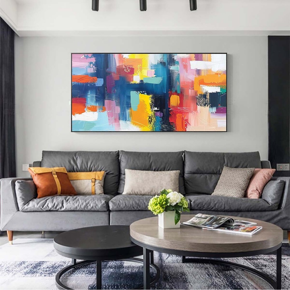 Original Home Decor Graffiti Abstract Hand painted Oil Painting On Canvas#027-image