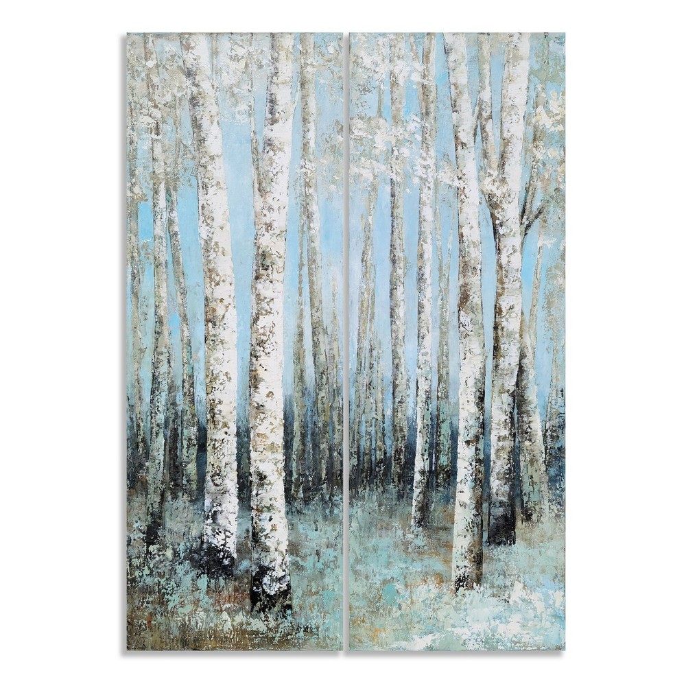 Abstract Forest Canvas Wall Art - 2-Piece Set for Bedroom, Living Room, or Bathroom Decor-image