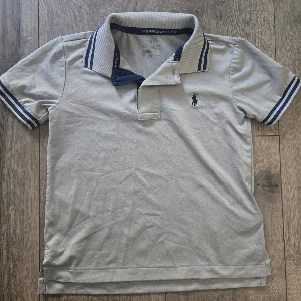 Polo Ralph Lauren Toddler Boys Gray Performance Polo Shirt Short Sleeve Size 3T