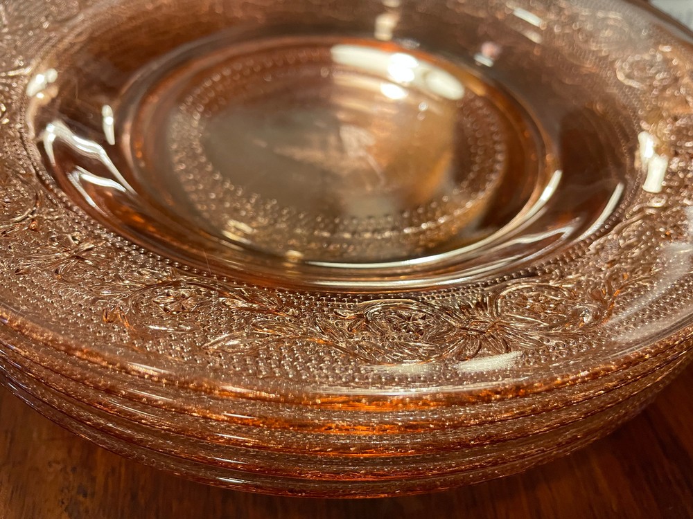 Depression Pink Soup Bowl Salad Plate 9