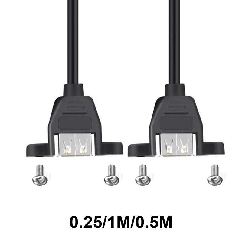 Multi Length USB 2.0 Data Cable with Screw Mount for PC Printer Mouse