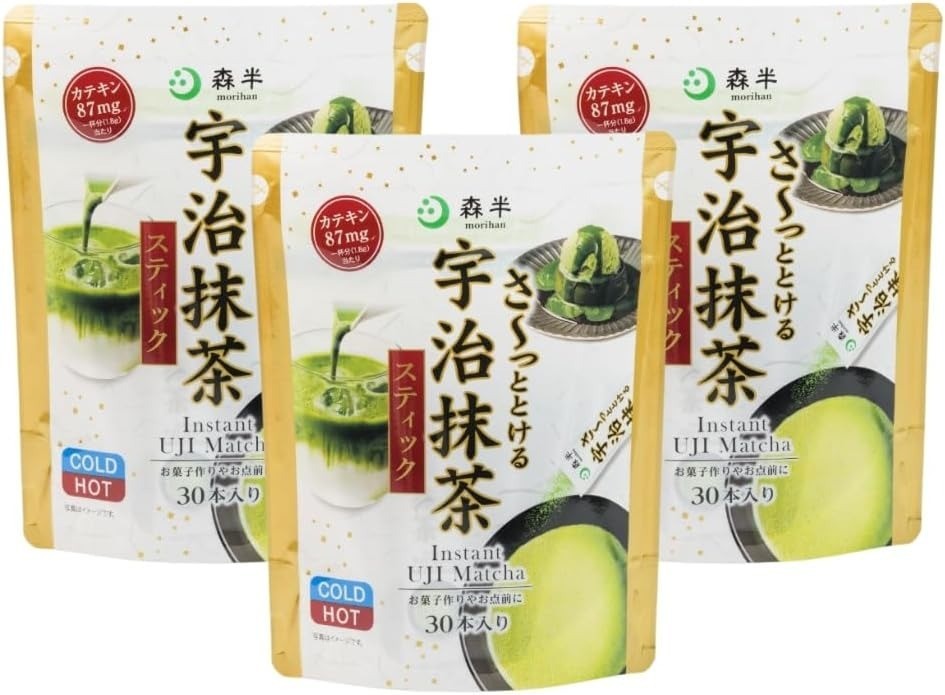 3-pack Morihan Instant Uji Matcha 30 sticks from Japan