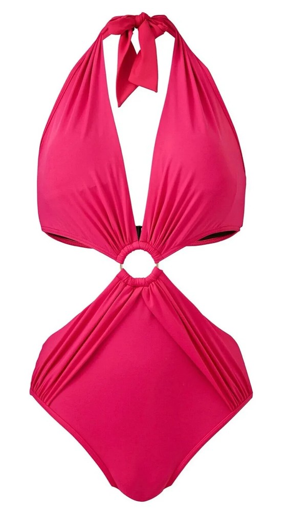 JD Williams Swimsuit Swimming Costume Plus Size UK 22 Cut Out Sexy Padded Pink