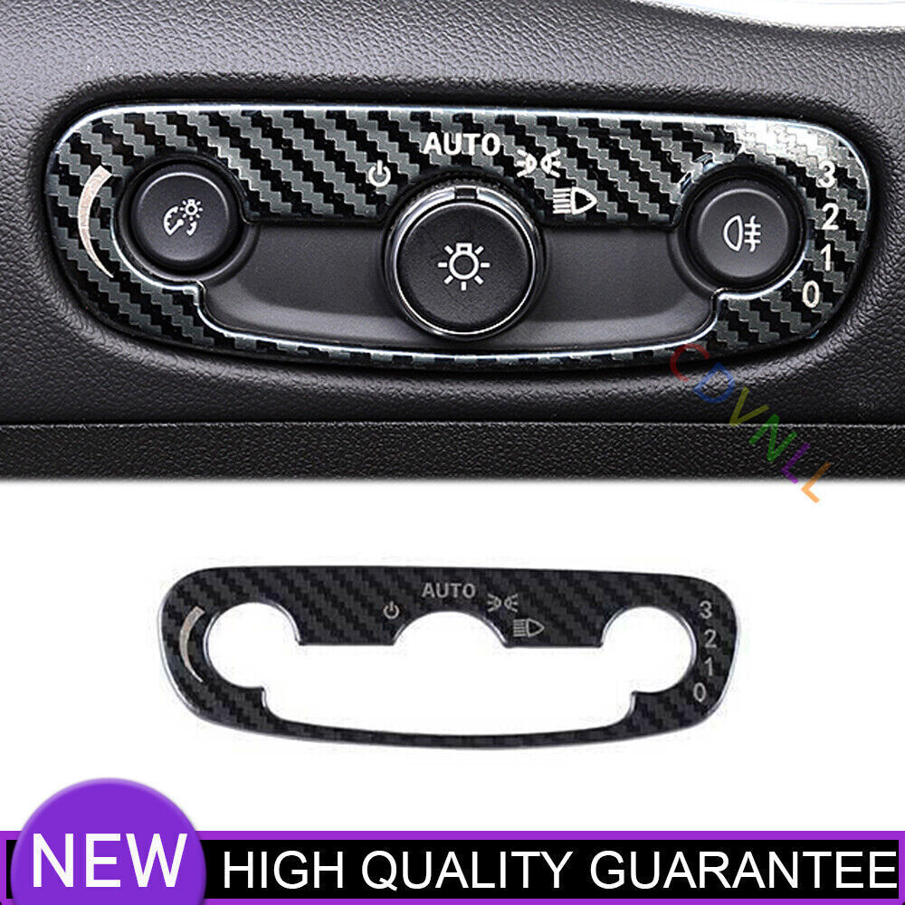 Headlight Switch Button Cover Trim For Chevrolet Malibu 16-21 Steel Carbon Fiber