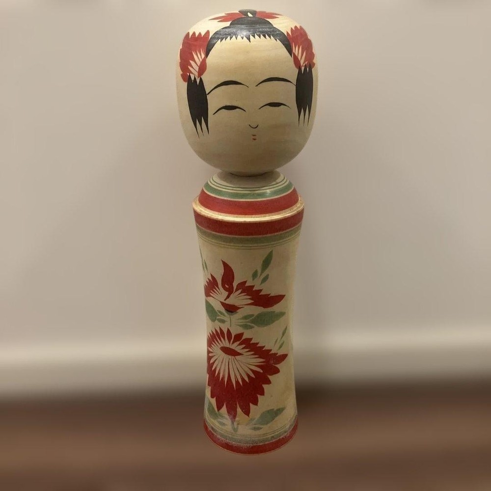Naruko Kokeshi Doll, Traditional Japanese Wood Figure,