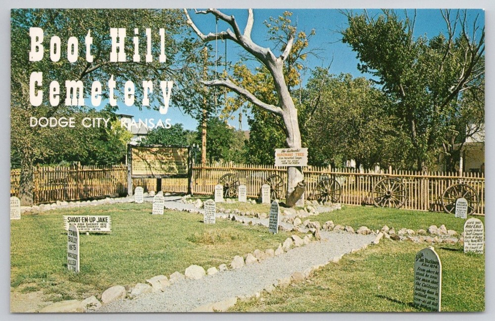 Boot Hill Cemetery Dodge City Kansas Postcard - Frontier Legend Hangman's Tree
