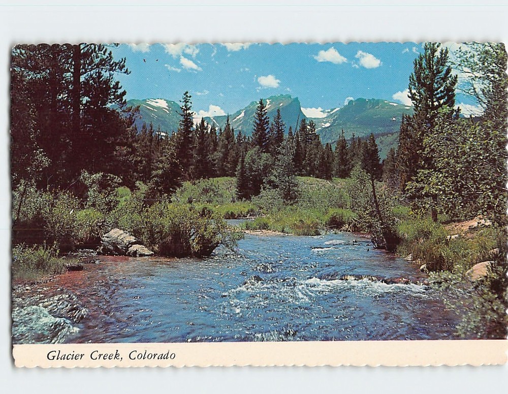 Postcard Glacier Creek Rocky Mountain National Park Colorado USA