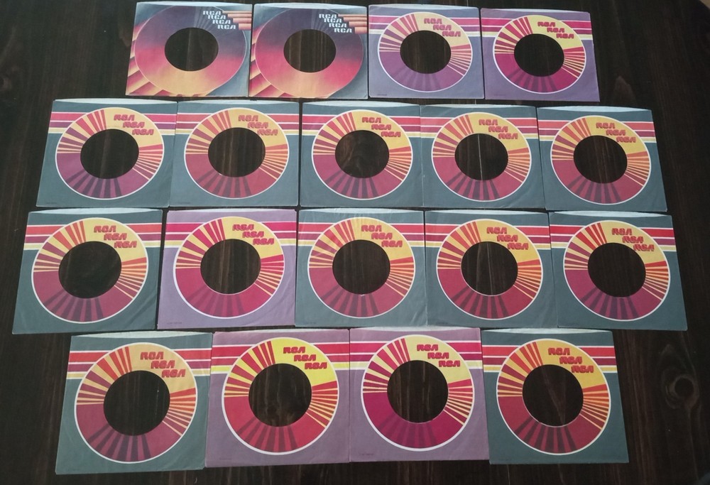 Lot of 18 RCA Company Sleeves for 45 RPM Records vintage 1974 Orange/Red/Brown