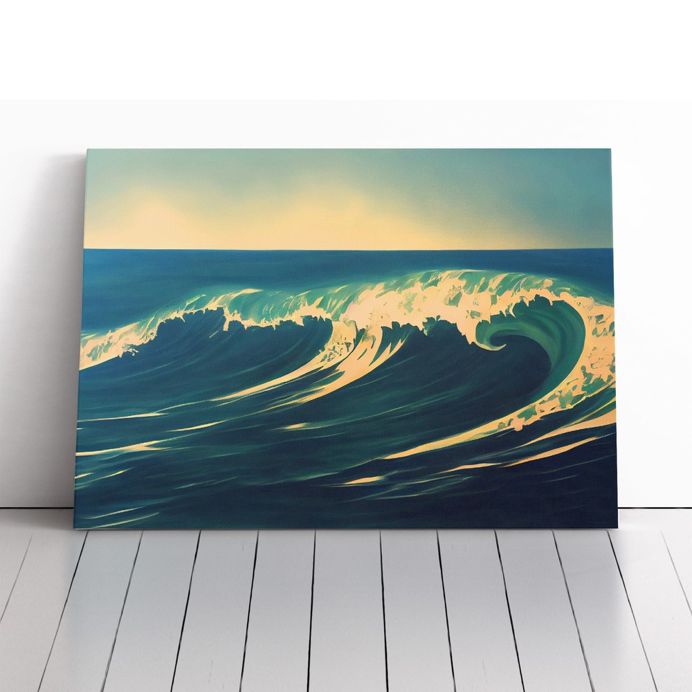 Daring Ocean Wave Canvas Wall Art Print Framed Picture Decor Living Room Bedroom