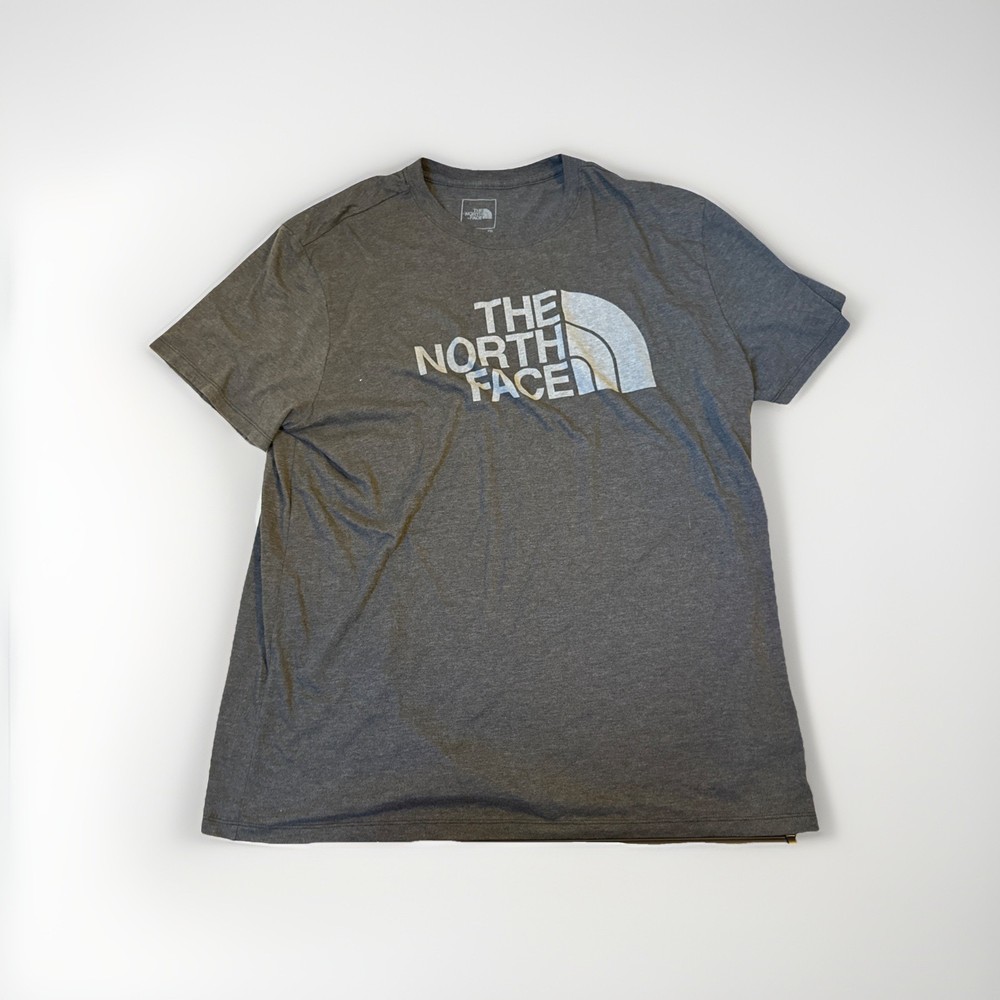 The North Face T Shirt Men’s XXL Gray Short Sleeve Large Logo Outdoor Casual