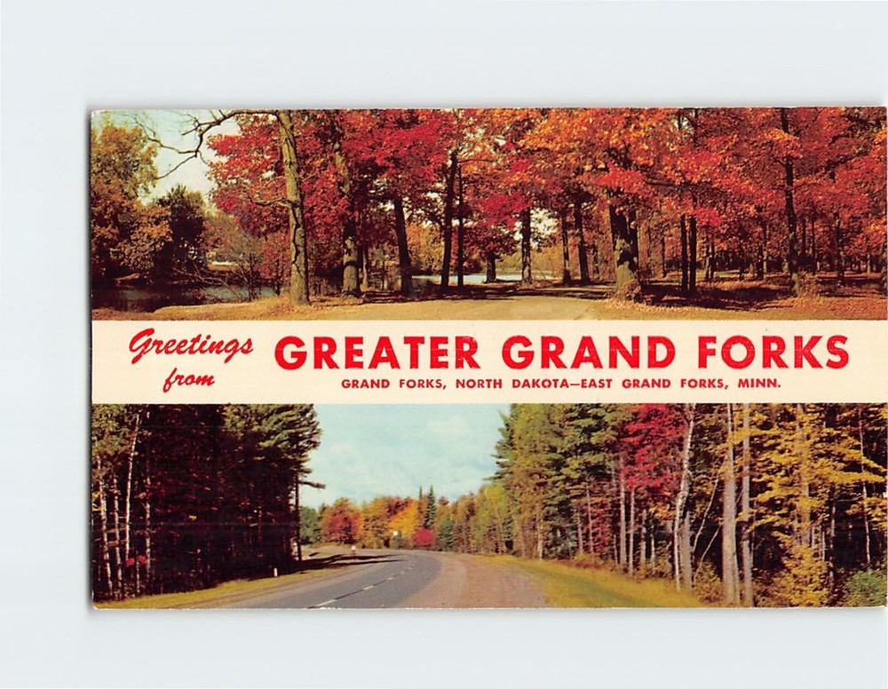 Postcard Greetings from Greater Grand Forks North Dakota-Minnesota USA