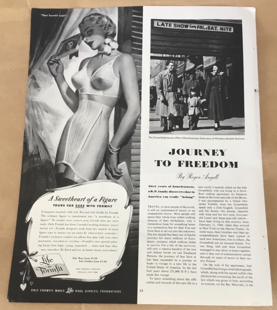 Formfit lingerie vintage print ad 1950 art illustration decor 50s bra girdle GGA
