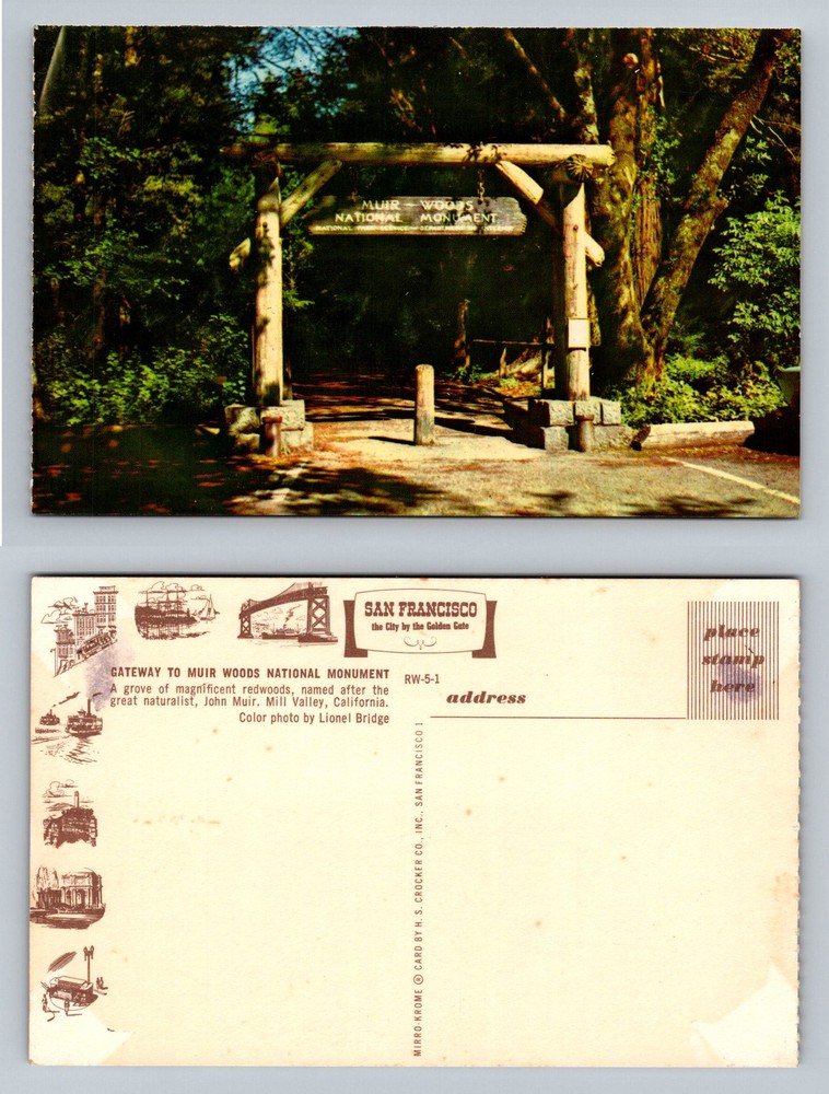 Mill Valley, CA-California, Gateway Muir Woods Nat'l Monument Vintage Postcard