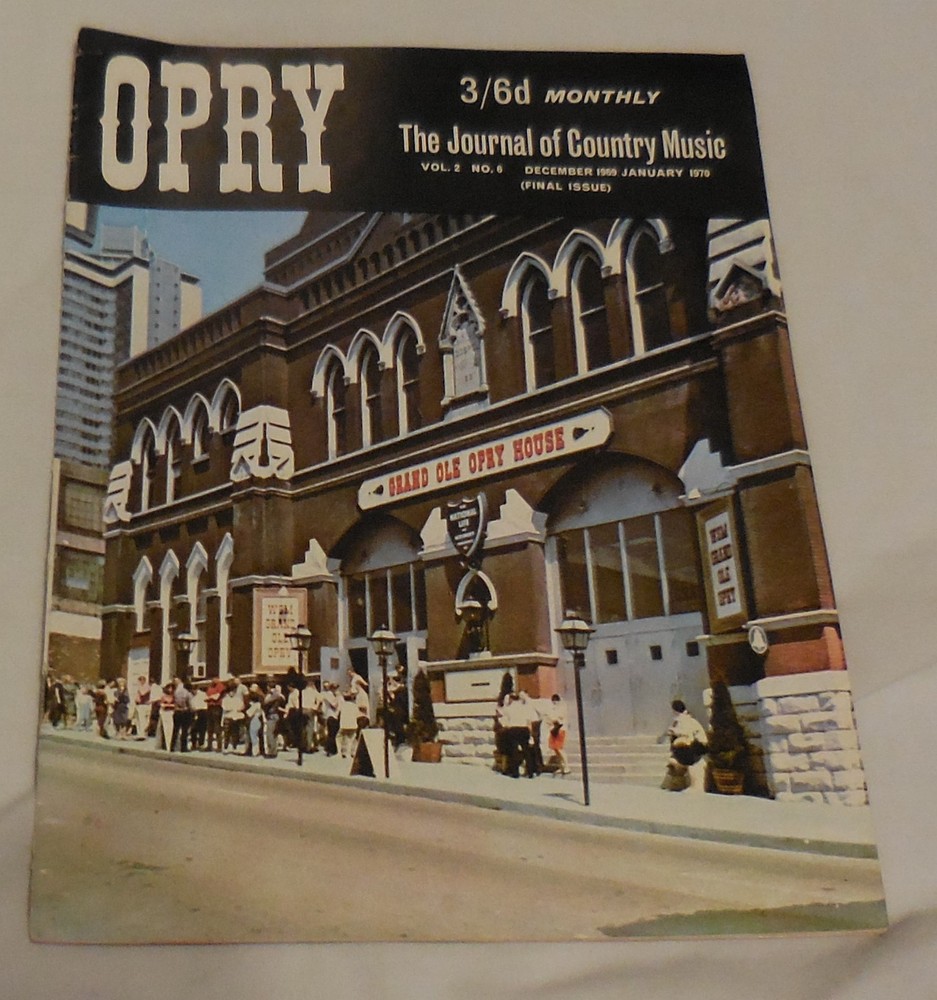 1969 2 vol no 6, Opry The Journal Of Country Music December Magazine VTG