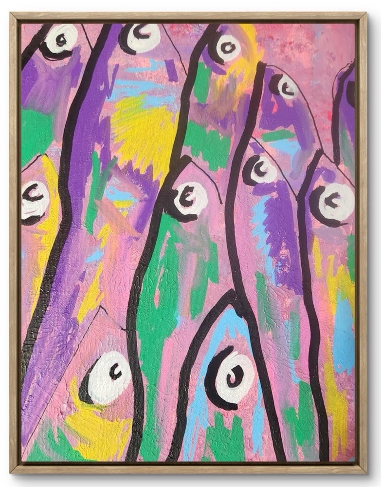 Pam Bible Abstract Colorful Modern Unique Bold Wall Art Acrylic Canvas Textured