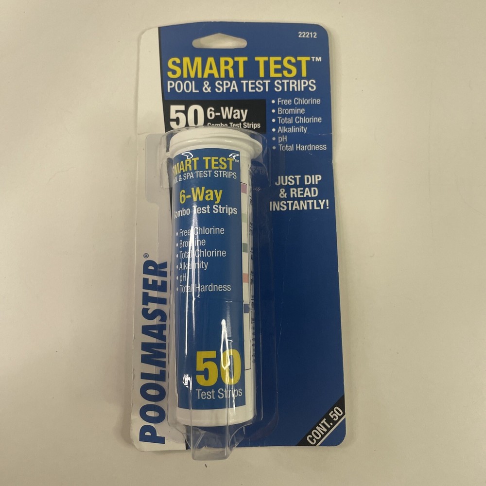 Poolmaster Smart Test Swimming Pool Spa & Hot Tub (50) 6-Way Test Strips 22212