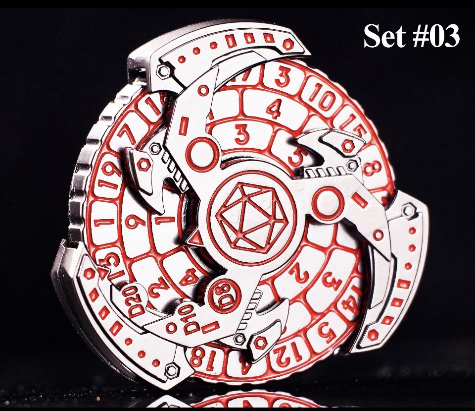 7 in 1 Metal Dnd Dice Set for Dungeons and Dragons Gifts, Spinner Red