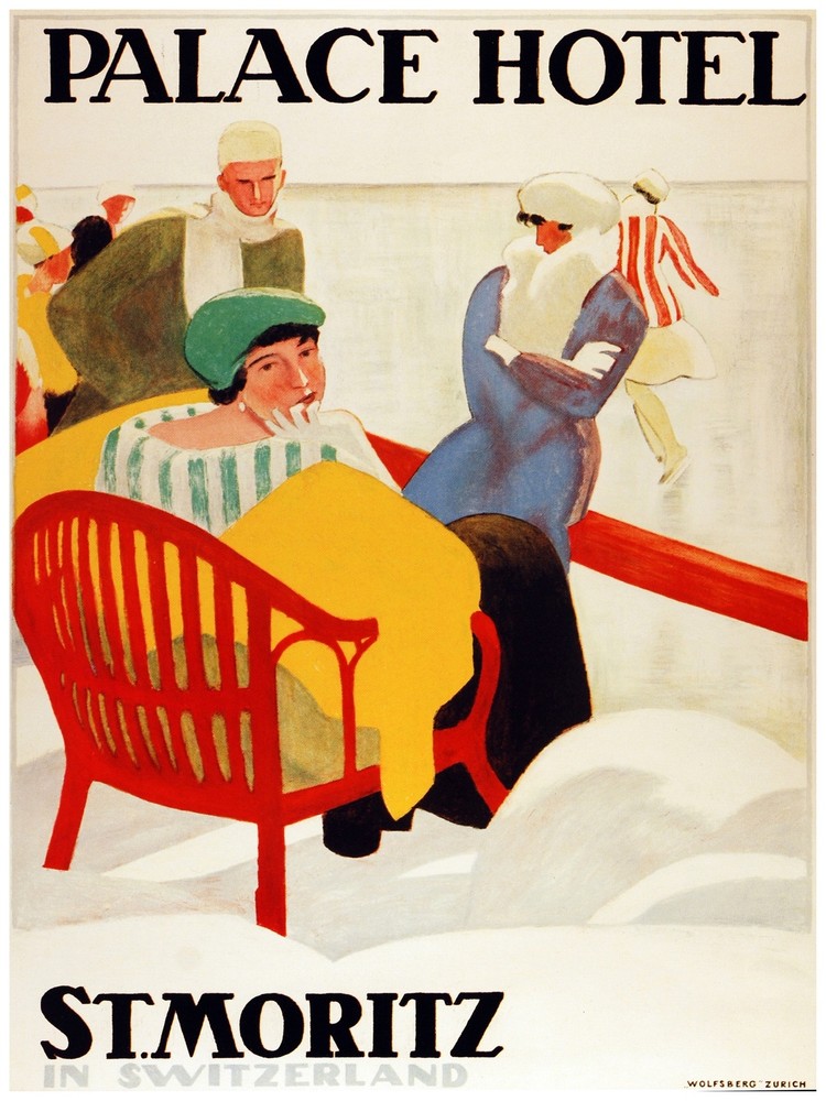 7984.Decoration Poster.Home Room wall art interior design.St.Moritz ski resort