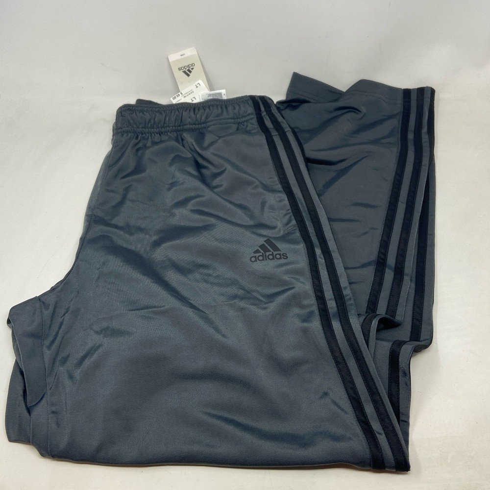 Adidas 3-Stripes Tricot Open Hem Track Pants Grey Mens LT (Large Tall)