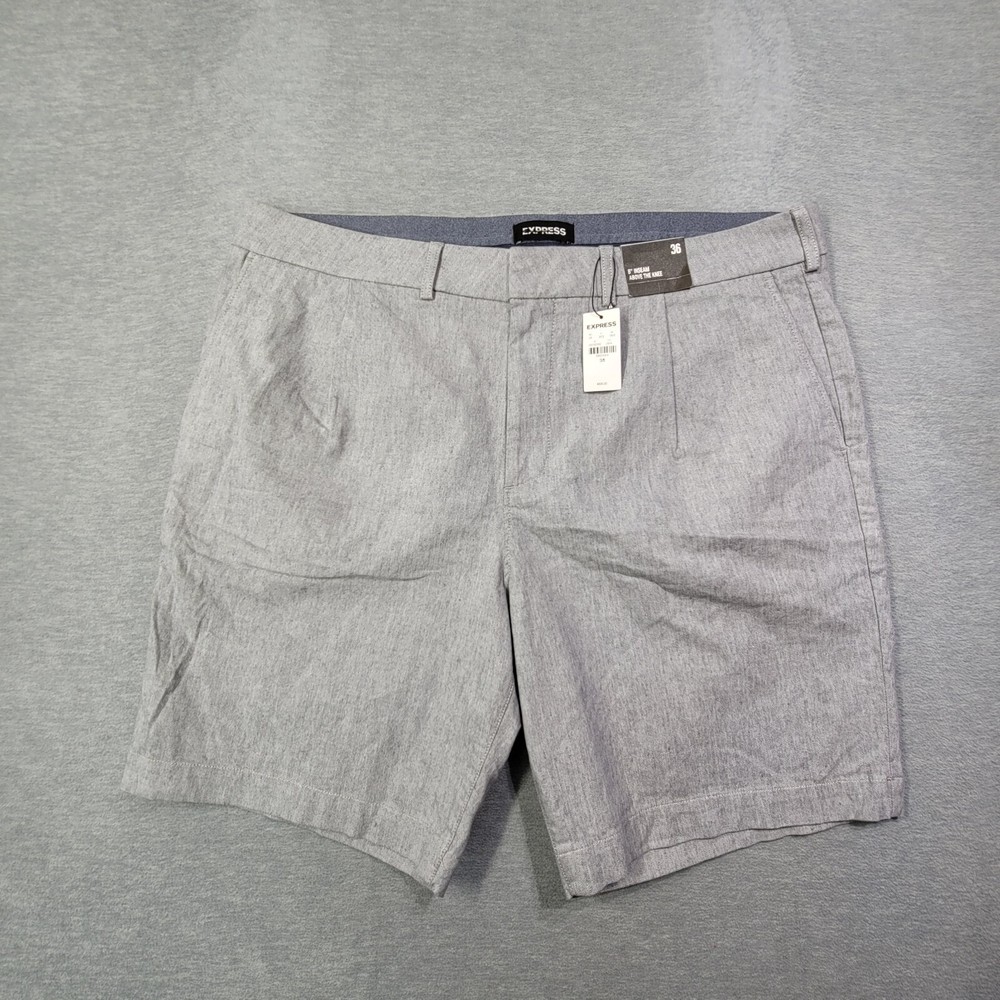 Express Shorts Mens 36 Gray Solid 8