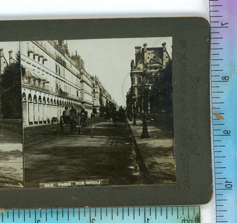 Paris Rue Rivoli France Stereoview