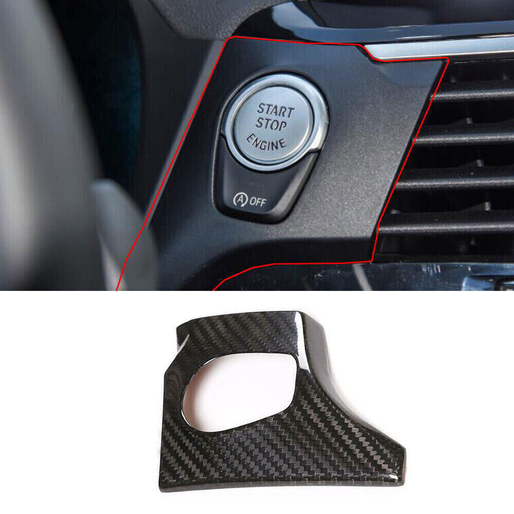 For BMW X3 G01 X4 18-2021 Dry Carbon Fiber One-Click Startup Switch Frame Cover