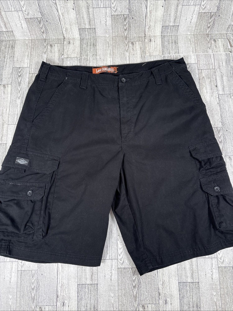 Lee Dungarees Men Cargo Shorts Black Utility Work Rugged Outdoor  Skate Street