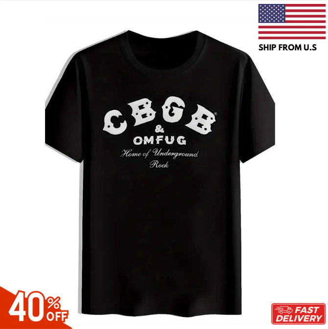 Men's Vintage Rock Band Graphic T-Shirt-CBGB & HOM OF UNDERGROUND ROCK Print fan