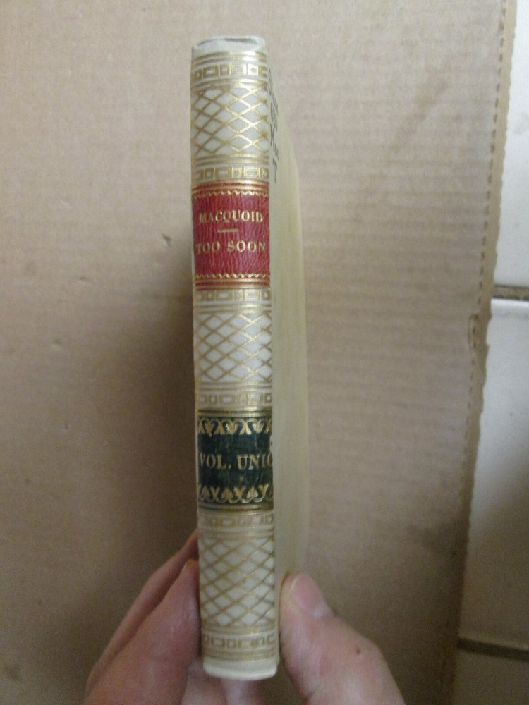 Mrs. Macquoid TOO SOON 1874 Bernhard Tauchnitz RARE paper vellum binding