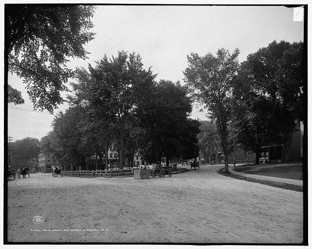 Photo:Plymouth New Hampshire Main Street Common c1908 Horse Carriages