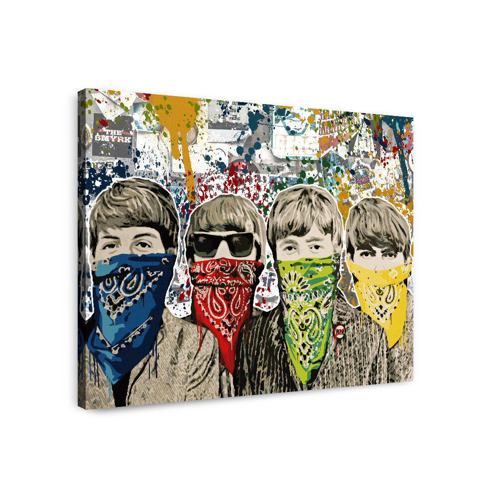 Banksy Canvas Print Street Art Framed Wall Art The Beatles Graffiti Banksy Art