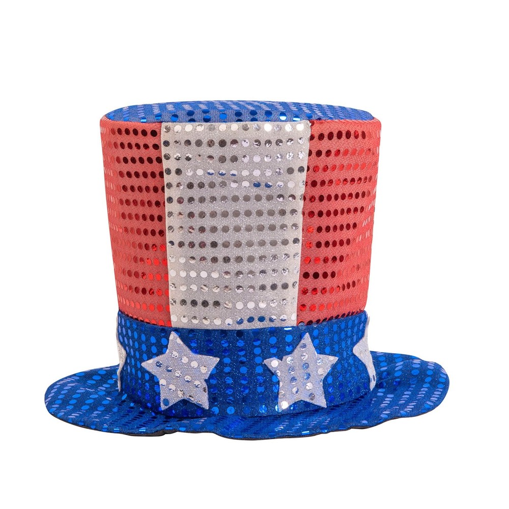 Yilistore Patriotic Uncle Sam Top Hat, 4th of July One Size, Red, White, Blue
