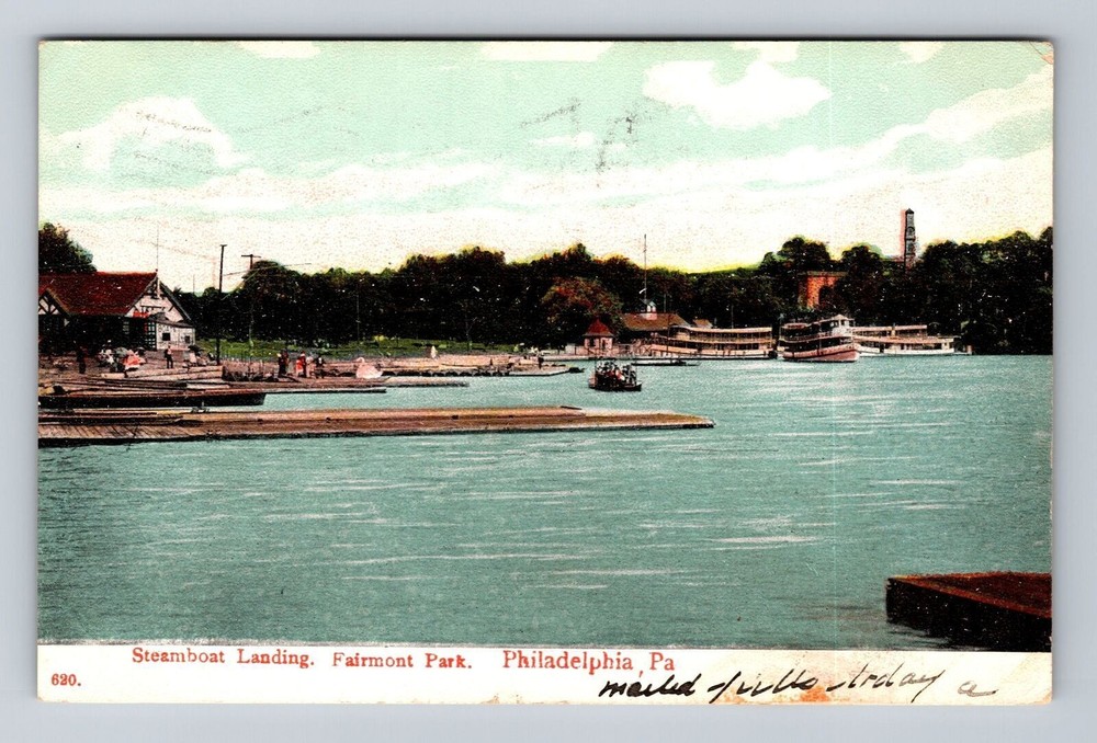 Philadelphia PA-Pennsylvania, Steamboat Landing Vintage c1907 Postcard