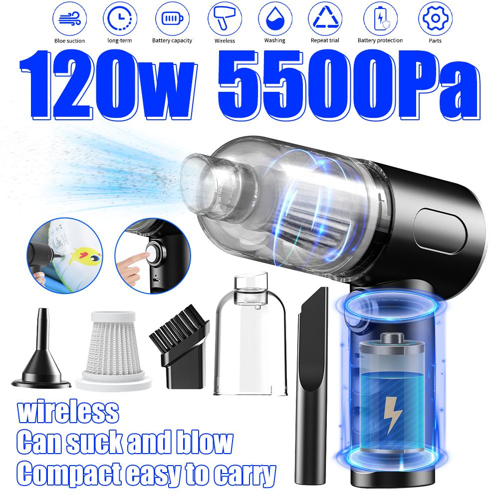 Cordless Powerful 45000RPM Electric Air Duster Hi-Pressure Car Computer Cleaning