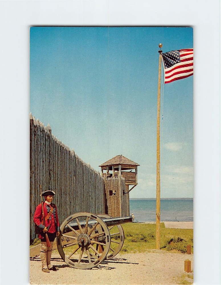 Postcard Fort Michilimackinac Mackinaw City Michigan USA