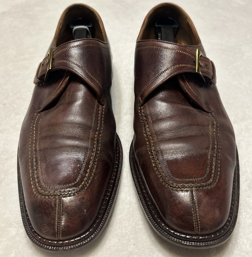 Mezlan Men’s Shoes Size 13 M Brown Monk Strap Leather Dress Shoes Loafers Spain
