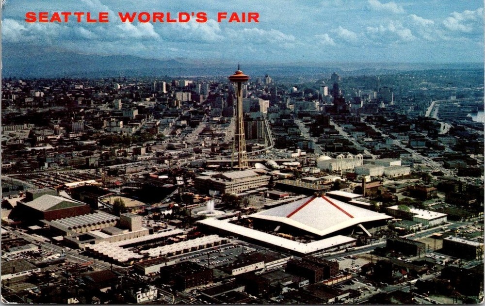 Postcard Washington WA Seattle World's Fair Aerial View Posted 1962