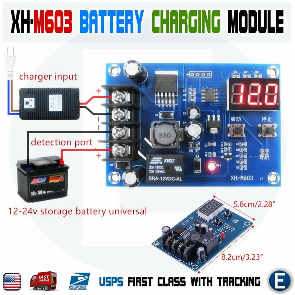 XH-M603 12-24V Battery Charging Control Module Protection LED Voltmeter Board