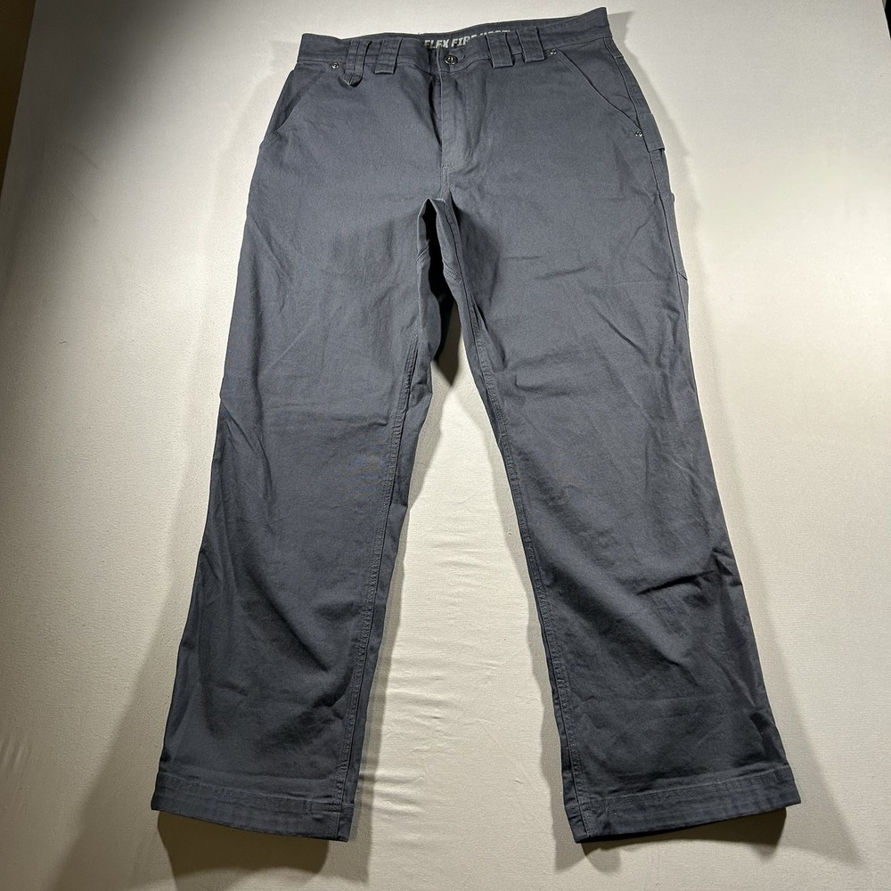 Mens Duluth Trading Flex Fire Hose Pants Gray Work Utility 34x30 Straight
