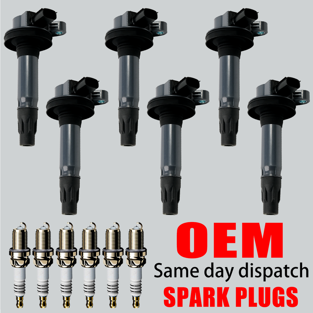 6X OEM Ignition Coil & Iridium Spark Plugs for Ford F-150 Lincoln Mazda UF553