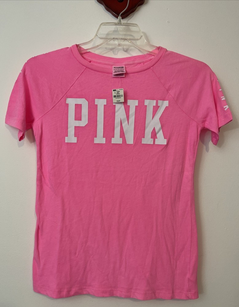 Victorias Secret PINK Lightweight XS Short-Sleeved Neon Pink Tshirt NEW! A2806