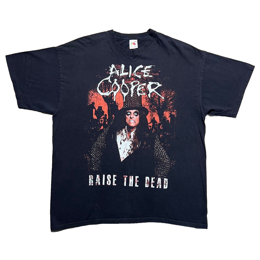 Alice Cooper Raise The Dead Tour 2012 2013 T Shirt Mens XL FOTL Black Grunge