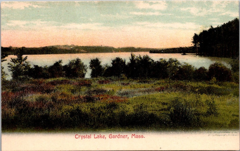 View of Crystal lake, Gardner MA Undivided Back Vintage Postcard F28
