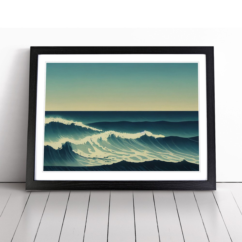 Pretty Ocean Wave Wall Art Print Framed Canvas Picture Poster Decor Living Room