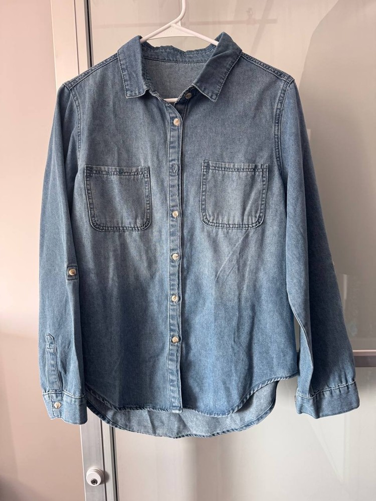 Woman's Long-Sleeved Jeans Shirt, Size S