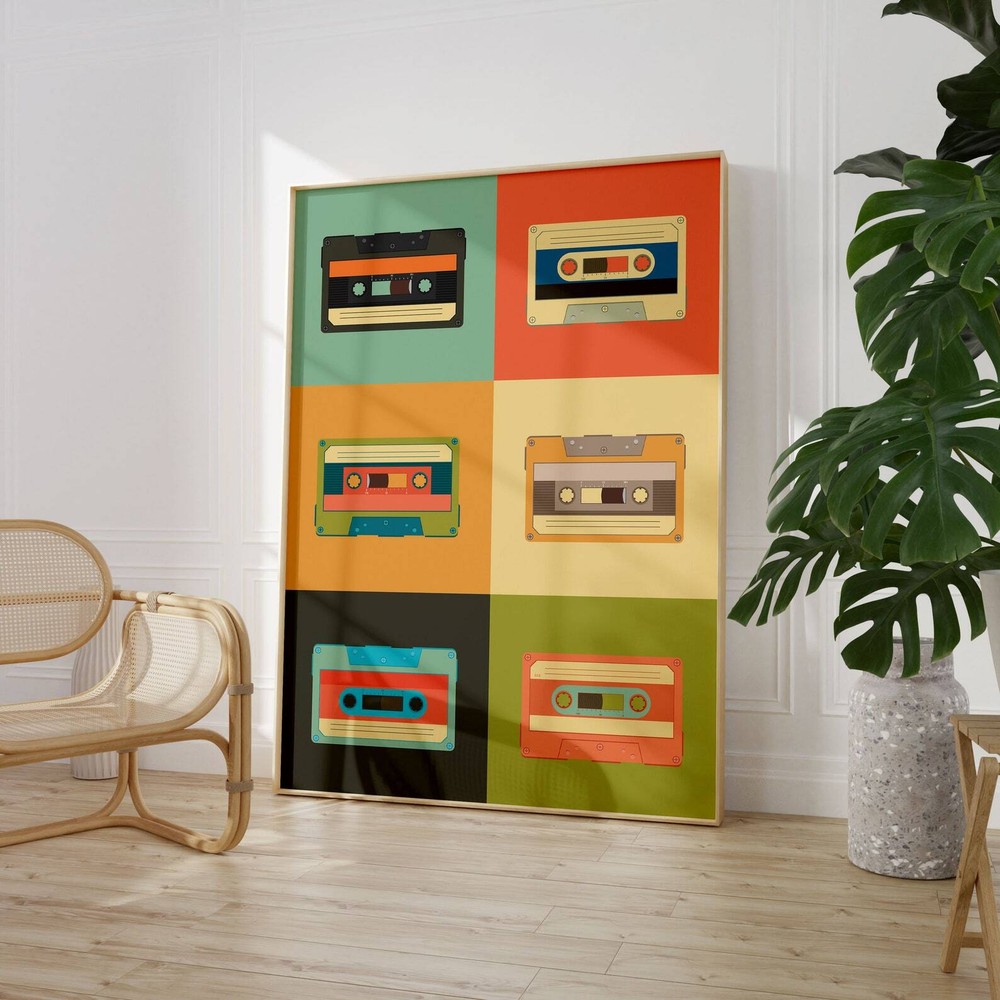 Printable Music Poster Cassette Tape Print Music Lover Gift College Room Decor