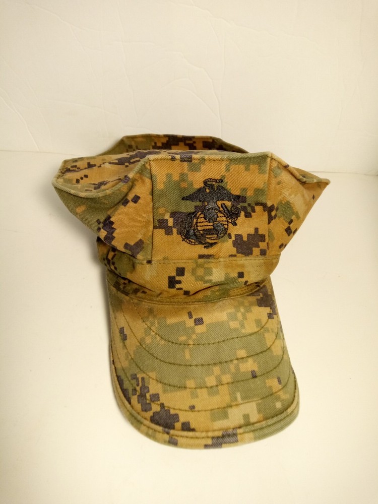 USMC Woodland MARPAT 8-Point Garrison Cap Medium